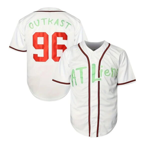 OutKast ATLIENS Baseball Jersey #96 White Big Boi Andre 3000 Men's - Picture 1 of 7
